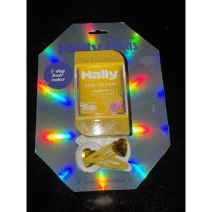 Trolls Viva Yellow Glitter 1-Day Temporary Hair Color Stick Halloween Kids Clips